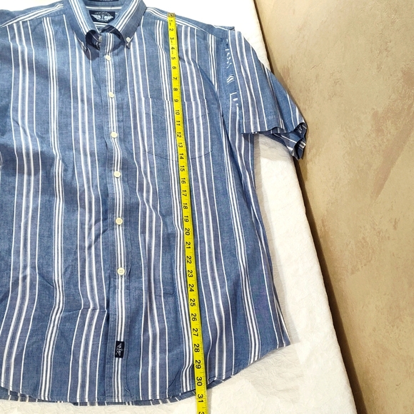 Dockers Men's Blue & White Short-Sleeve Button-Down Size M 100% Cotton Lot of 2 - Picture 11 of 16